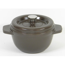 Garnek żeliwny okrągły 19 cm brązowy