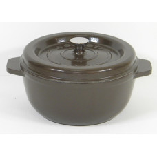 Garnek żeliwny okrągły 25 cm brązowy