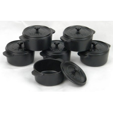 Żeliwny okrągły garnek, kolor czarny