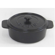 Garnek żeliwny okrągły 14 cm czarny