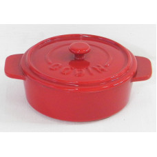 Garnek żeliwny okrągły 14 cm czerwony