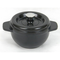 Garnek żeliwny okrągły 17 cm czarny