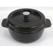 Garnek żeliwny okrągły 23 cm czarny