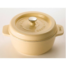 Garnek żeliwny okrągły 23 cm piaskowy