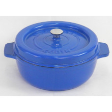 Garnek żeliwny okrągły 27 cm niebieski