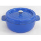 Garnek żeliwny okrągły 27 cm niebieski