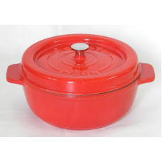 Garnek żeliwny okrągły 27 cm pomarańczowy