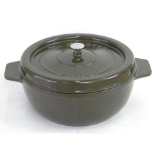 Garnek żeliwny okrągły 33 cm brązowy