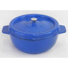 Garnek żeliwny okrągły 33 cm niebieski