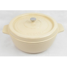 Garnek żeliwny okrągły 33 cm piaskowy