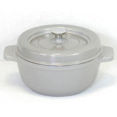 Garnek żeliwny okrągły 23 cm szary