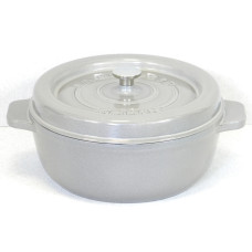 Garnek żeliwny okrągły 27 cm szary