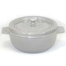 Garnek żeliwny okrągły 33 cm szary