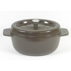 Garnek żeliwny owalny 28 cm brązowy