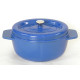Garnek żeliwny owalny 28 cm niebieski