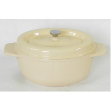 Garnek żeliwny owalny 28 cm piaskowy