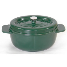 Garnek żeliwny owalny 28 cm zielony