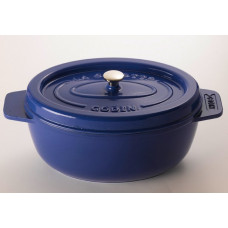Garnek żeliwny owalny 30 cm niebieski Garnek żeliwny owalny 30 cm niebieski