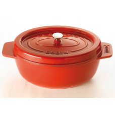 Garnek żeliwny owalny 30 cm pomarańczowy