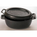 Garnek żeliwny owalny 34 cm czarny - pokrywa z uszami Garnek żeliwny owalny 34 cm czarny - pokrywa z uszami