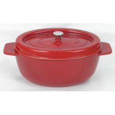 Garnek żeliwny owalny 34 cm czerwony