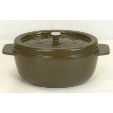 Garnek żeliwny owalny 34 cm brązowy