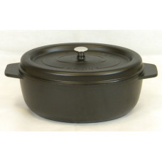 Garnek żeliwny owalny 36 cm czarny