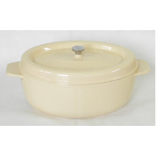 Garnek żeliwny owalny 36 cm piaskowy