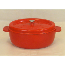 Garnek żeliwny owalny 36 cm pomarańczowy