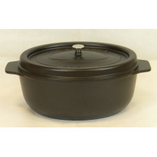 Garnek żeliwny owalny 40 cm czarny