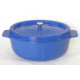 Garnek żeliwny owalny 40 cm niebieski