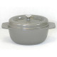 Garnek żeliwny owalny 26 cm szary