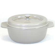 Garnek żeliwny owalny 28 cm szary