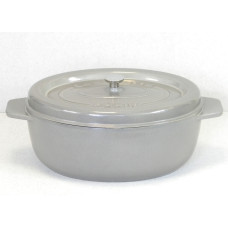 Garnek żeliwny owalny 36 cm szary