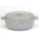 Garnek żeliwny owalny 36 cm szary