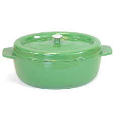 Garnek żeliwny owalny 36 cm zielony