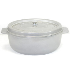 Garnek żeliwny owalny 40 cm szary