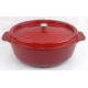 Garnek żeliwny owalny 40 cm czerwony