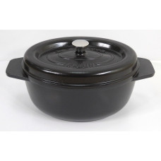 Garnek żeliwny owalny 28 cm czarny