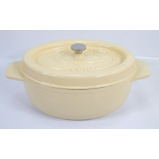 Garnek żeliwny owalny 30 cm piaskowy