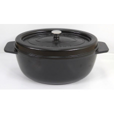 Garnek żeliwny owalny 34 cm czarny