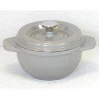 Garnek żeliwny okrągły 17 cm szary